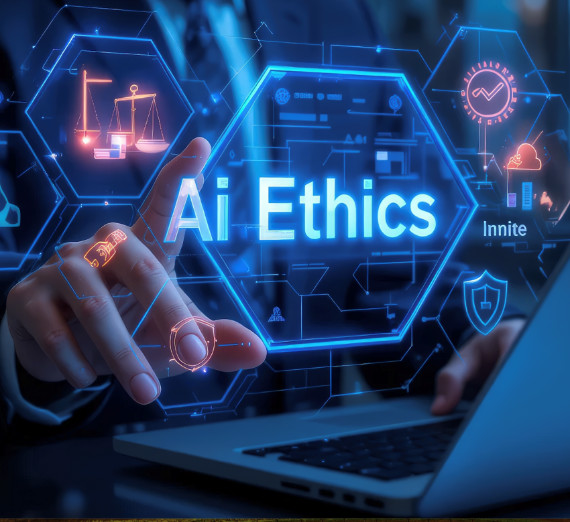 Illustration d'un étudiant qui écrit tandis qu'un robot IA avec un cerveau exposé est assis à côté de lui.